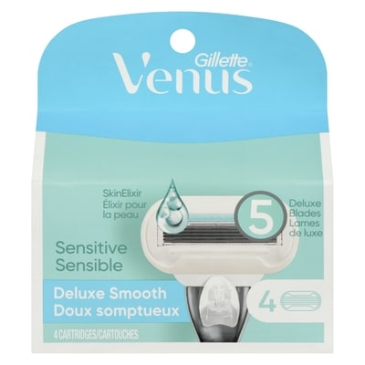 Gillette Lames de rasoir Venus Extra doux Sensible pour femmes, 4 recharges 4 ea, 6,62 $/1ch