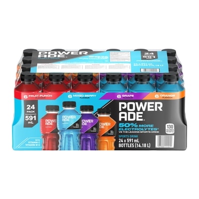 Powerade Sports Drink Variety Bottles 24x591.0 ml, $0.18/100ml