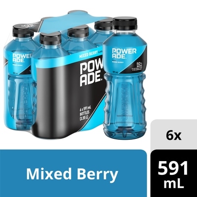 Powerade Sports Drink Mixed Berry Bottles 6x591.0 ml, $0.22/100ml