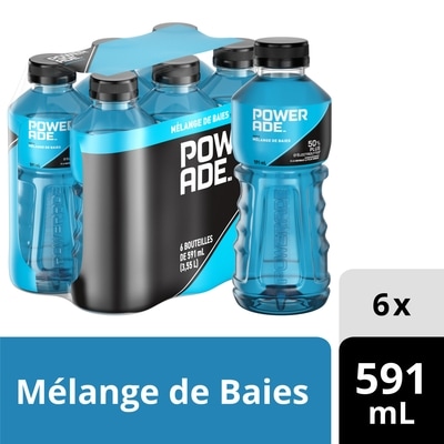 Powerade Sports Drink Melanges de Baies Bouteilles 6x591.0 ml, 0,22 $/100ml