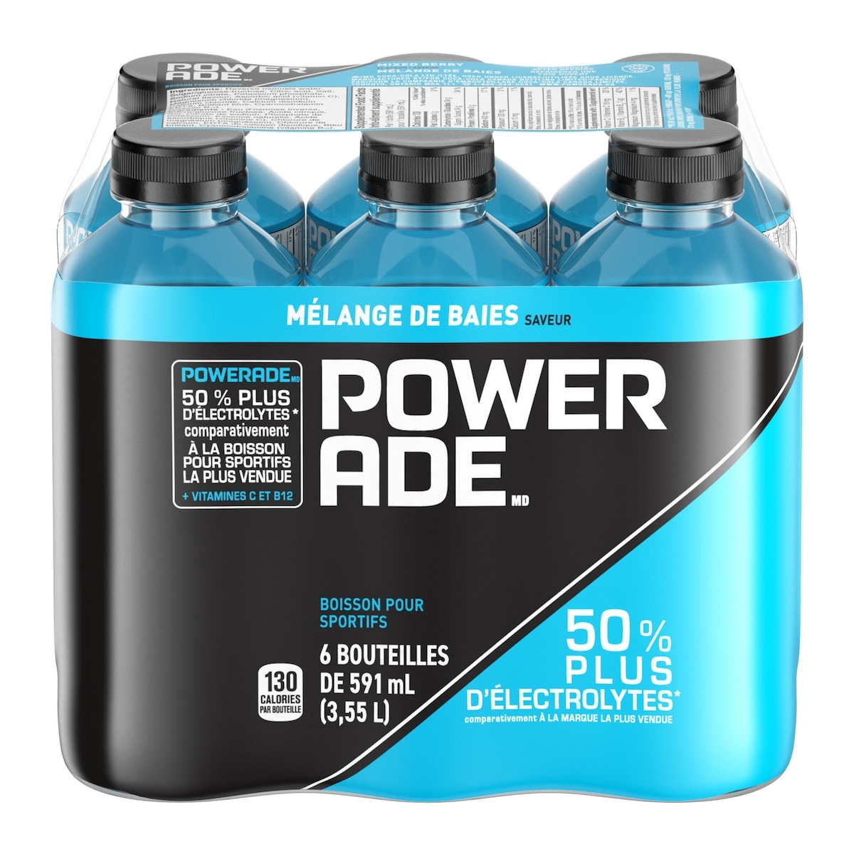 Powerade Sports Drink Melanges de Baies Bouteilles 6x591.0 ml, 0,21 $/100ml