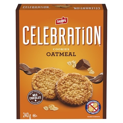 Leclerc Celebration Oatmeal Milk Chocolate Cookies 240 g, $1.25/100g