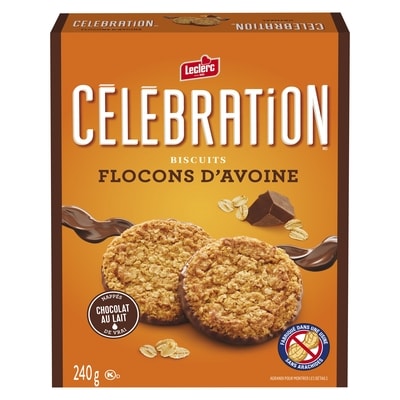 Leclerc Biscuits à l’avoine et au chocolat au lait 240 g, 1,25 $/100g