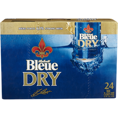 Labatt Bleue Bleue Dry, canettes (Pièce d’identité requise au moment du ramassage) 24x355.0 ml, 0,44 $/100ml
