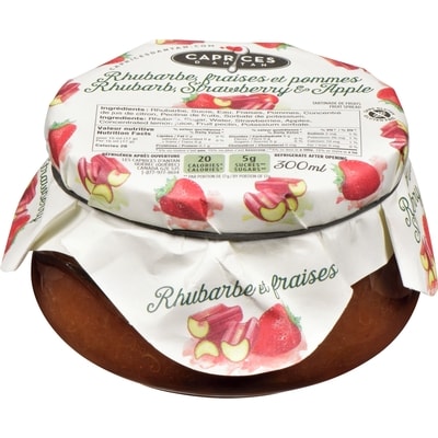 Les Caprices d’antan Tartinade de fruits rhubarbe, fraises et pommes 300 ml, 2,16 $/100ml