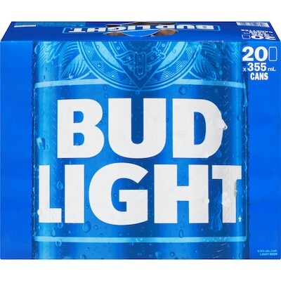 Bud Light Cans (ID required at pick-up) 20x355.0 ml, $0.47/100ml