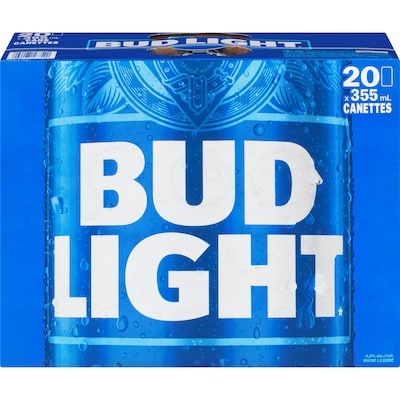 Bud Light Bud Light, canettes (Pièce d’identité requise au moment du ramassage) 20x355.0 ml, 0,47 $/100ml