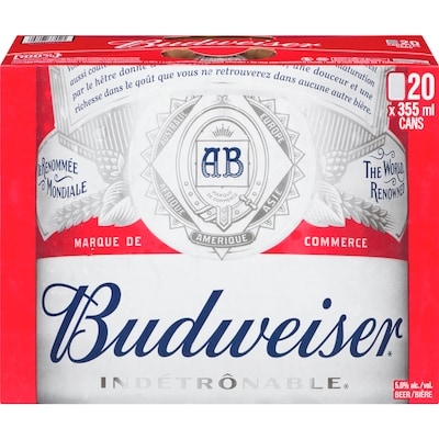 Budweiser Beer Cans (ID required at pick-up) 20x355.0 ml, $0.47/100ml