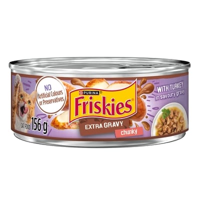 Purina Friskies Extra Gravy Turkey in Savoury Gravy, Wet Cat Food 156 g, $0.83/100g