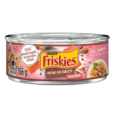 Purina (MD) Friskies(MD) Riche en Sauce Bouchées avec Saumon en Sauce Savoureuse Nourriture pour Chats Bôite de 156 g, 0,76 $/100g