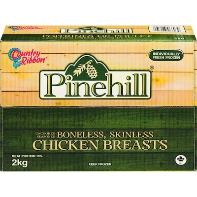 Country Ribbon Frozen Boneless Skinless Chicken Breasts 2 kg, $1.32/100g
