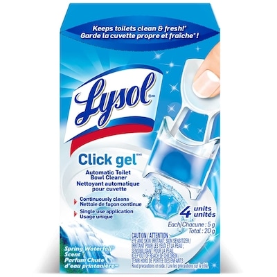 Lysol Click Gel, Nettoyant automatique pour cuvette, Cascade du printemps 4 ea, 1,50 $/1ch