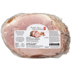 President's Choice Applewood-Smoked Spiral-Sliced Bone-In Half Ham with Apple Cider Glaze Pouch  $8.80/1kg $3.99/1lb