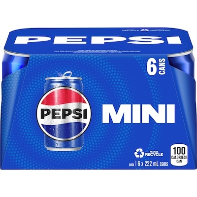 Pepsi Soda       6x222.0 ml, $0.30/100ml