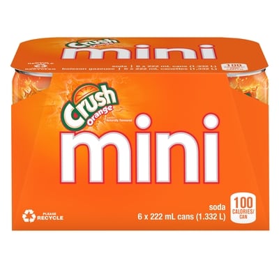 Crush Orange Soda      6x222.0 ml, $0.30/100ml