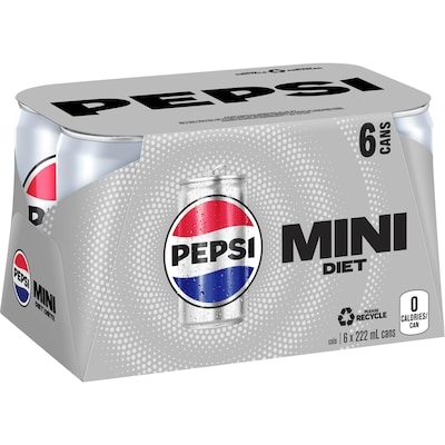 Pepsi Diet Soda - 6x222.0 ml | Zehrs