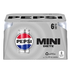 Pepsi Cola Diète 6x222.0 ml, 0,32 $/100ml