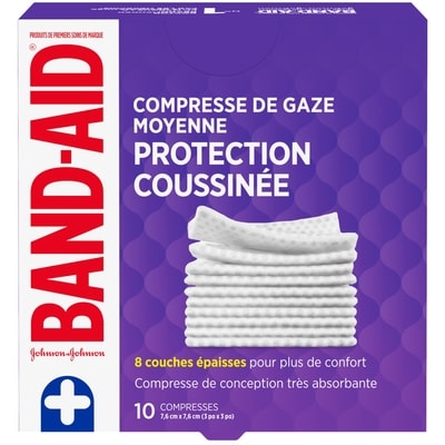 Band-Aid Compresses moyennes 10 ea, 0,80 $/1ch