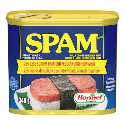 Spam Réduit En Sodium 25% Moins De Sodium Que Notre Viande À Lunch Régulière 340 g, 1,47 $/100g