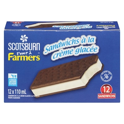 Scotsburn Sandwichs à la crème glacée Scotsburn 1.32 l, 0,55 $/100ml