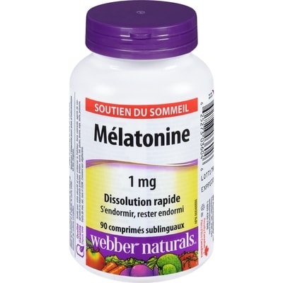 Webber Naturals Mélatonine 1 mg 90 ea, 0,07 $/1ch