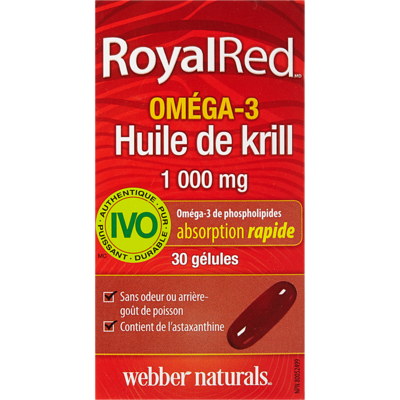 Webber Naturals Huile de krill oméga-3 Royal Red 30 ea, 0,67 $/1ch