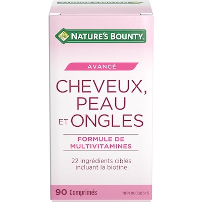 Nature’s Bounty Cheveux, peau et ongles avancé, formule multivitaminée 90 ea, 0,34 $/1ch