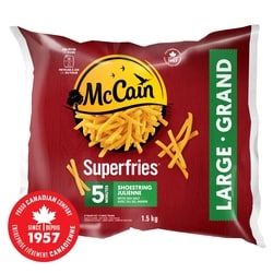 McCain Superfries 5 Minute Shoestring Fries 1.5 kg, $0.53/100g