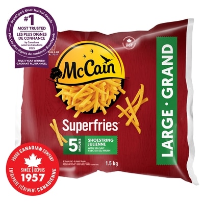 McCain Superfries 5 Minute Shoestring Fries 1.5 kg, $0.53/100g