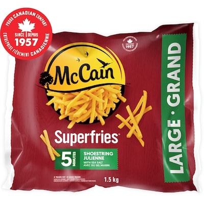 McCain Frites julienne 5 minutes Superfriesᴹᴰ 1.5 kg, 0,63 $/100g