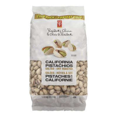 President's Choice Salted, Dry Roasted California Pistachios 1.13 kg, $2.26/100g