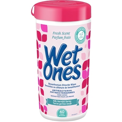 Wet Ones Antibacterial Hand Wipes, Fresh Scented Wet Wipes 40 ea, $5.29/1ea