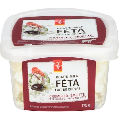 President's Choice Crumbled Goat's Milk Féta Cheese 175 g, $4.85/100g