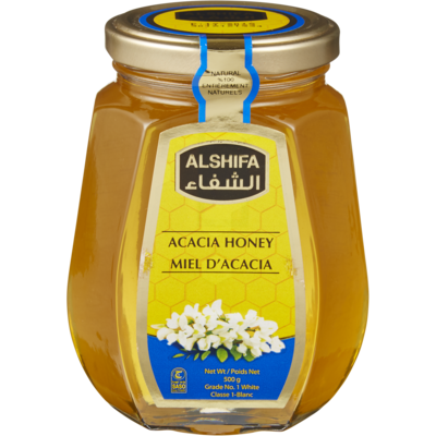 Al Shifa Miel d’acacia 500 g, 3,80 $/100g