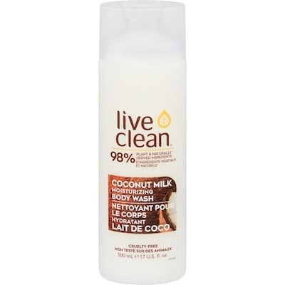 Live Clean Coconut Milk Moisturizing Body Wash 500 ml, $1.60/100ml