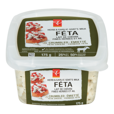 President's Choice Feta Crumbles, Herb & Garlic 175 g, $48.51/1kg $2.20/1lb