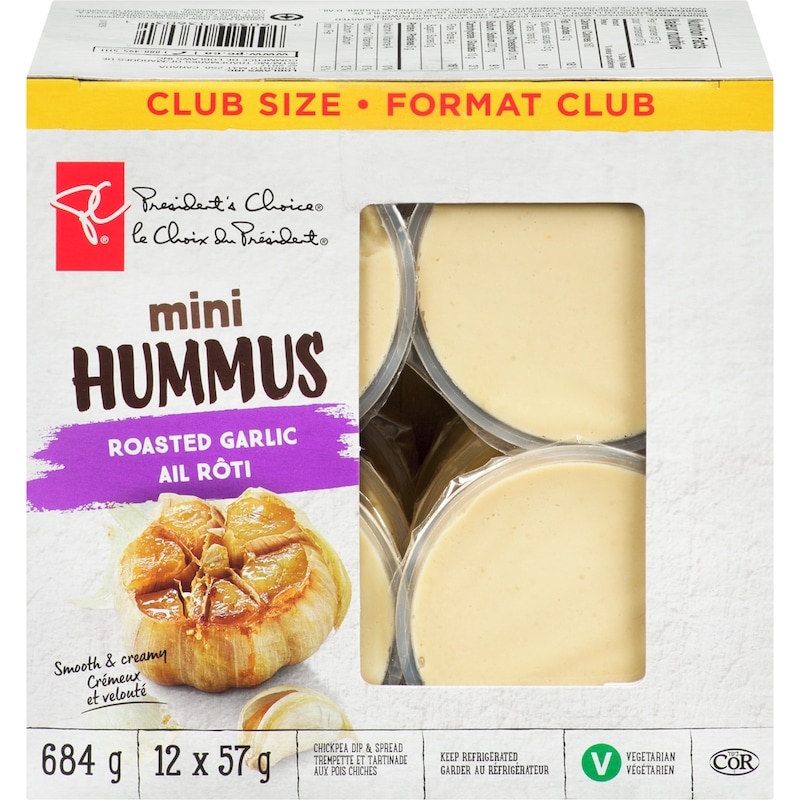 Mini Roasted Garlic Hummus Chickpea Dip And Spread