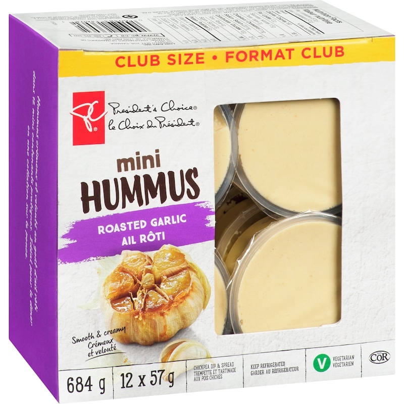 Mini Roasted Garlic Hummus Chickpea Dip And Spread