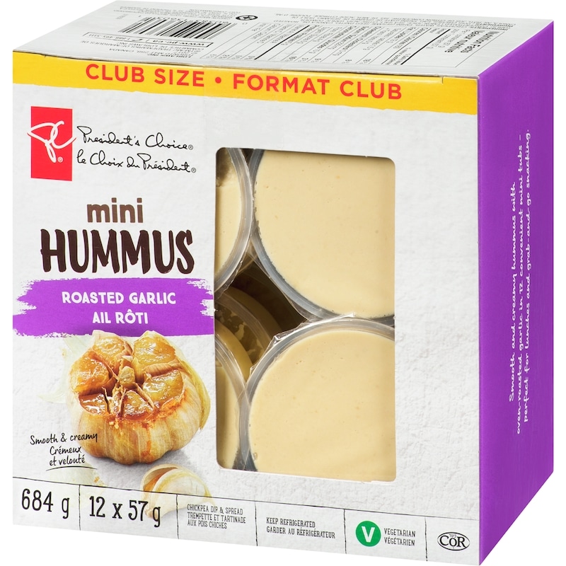 Mini Roasted Garlic Hummus Chickpea Dip And Spread