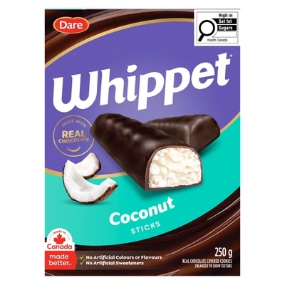 Dare Whippet Sticks Coconut Cookies 250 g, $2.20/100g