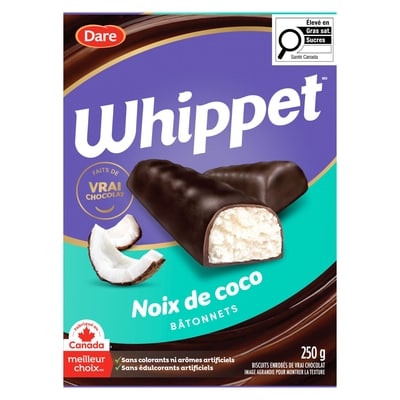 Dare Bâtonnets Whippet Noix de coco 250 g, 1,60 $/100g