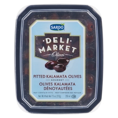 Sardo Olives Kalamata dénoyautées 250 ml, 2,80 $/100ml