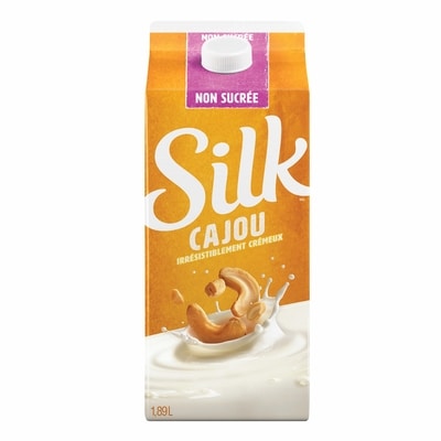 Silk Boisson cajou crémeux , non sucrée, originale, sans produits laitiers 1.89 l, 0,28 $/100ml