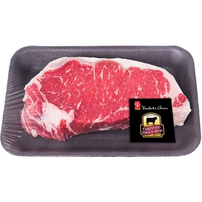 President's Choice Certified Angus Beef Strip Loin Steak $59.50/1kg $27.00/1lb