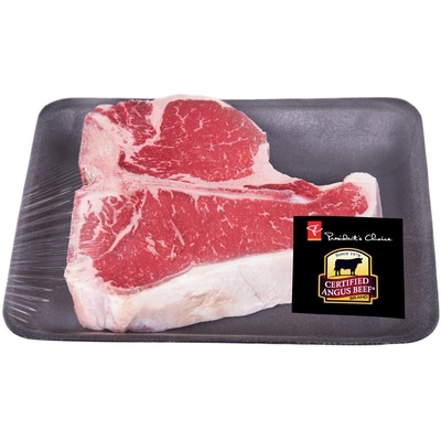 President's Choice Certified Angus Beef Porter House T-Bone Grilling Steak, Service Case $61.71/1kg $28.00/1lb