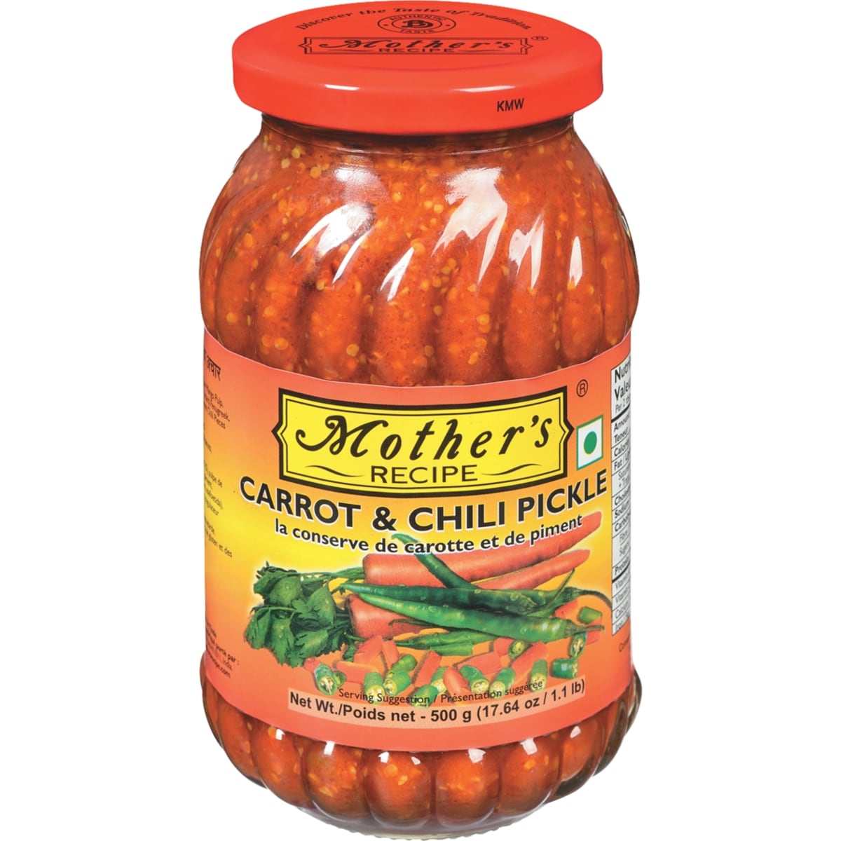 Mother Carrot Chilli Pickle 500 g, $1.06/100g