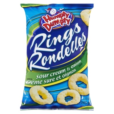 Humpty Dumpty Rings, Sour Cream & Onion 265 g, $1.62/100g