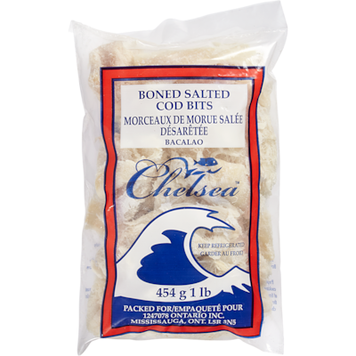 Chelsea Morue séchée désossée en morceaux 454 g, 2,64 $/100g
