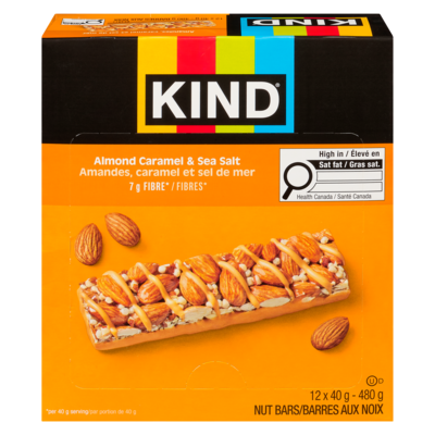 Kind bar Almond Caramel & Sea Salt Bars 12x40.0 g, $5.21/100g