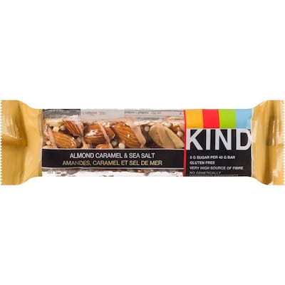 Kind Barres Amandes, caramel et sel de mer 40 g, 4,98 $/100g